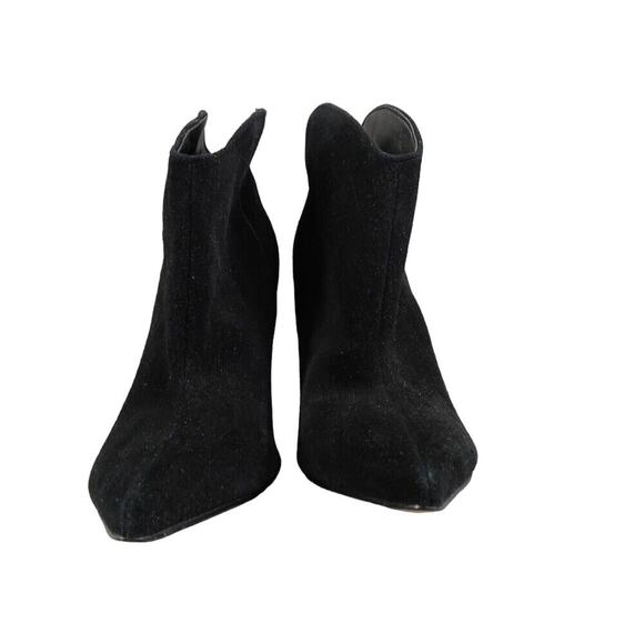 Marc Fisher Shoes Womens 7.5 Booties Point Toe Black Suede Classic Heeled Boots - Picture 3 of 15